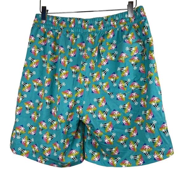 Hurley Rainbow Palm Tree Volley Swim Shorts Trunks Turquoise Men's Size XL - Picture 6 of 7